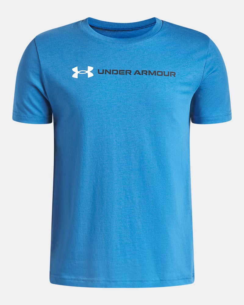 T-Shirt -  UA Logo Wordmark 1389963-430 - Bleu- 7 à 14 ans