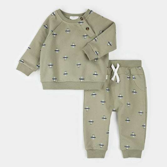 Ensemble 2 pièces Chandail et pantalon - Avions - 3 à 24 mois