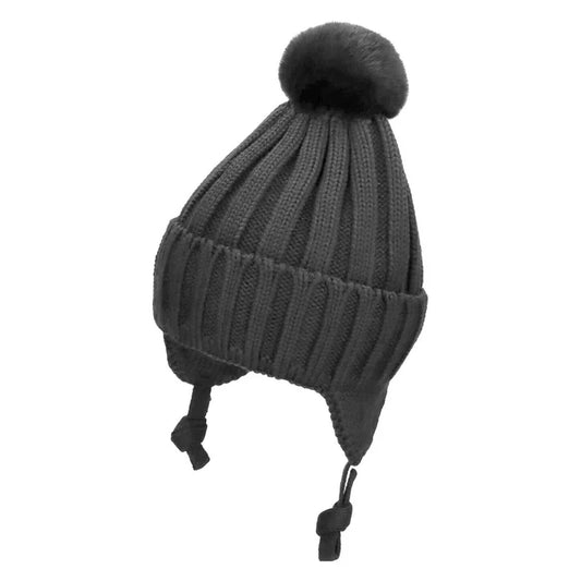 Tuque d’hiver en laine de Mérinos - Noir