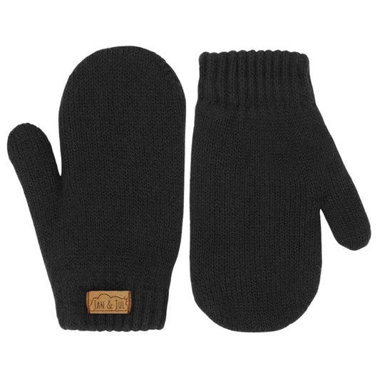 Mitaine en tricot - Noir -  3 mois à 5 ans