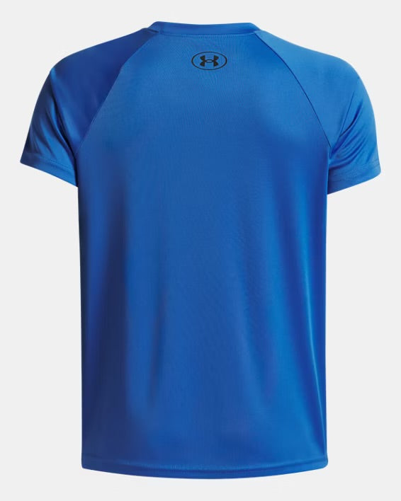 UA Tech Hybrid Print Boys' Short Sleeve Bleu/Royal - 7 à 14 ans