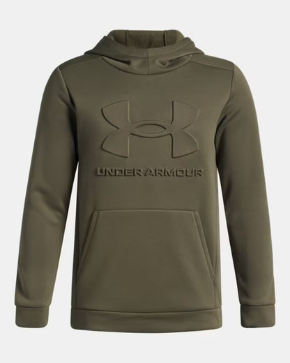UA Boys' Armour Fleece Embossed Hoodie Kaki  - 7 à 14 ans