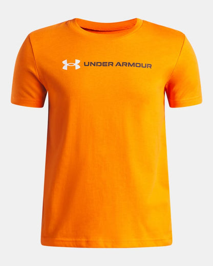 T-Shirt -  UA Logo Wordmark 1389963-808 - Orange - 7 à 14 ans