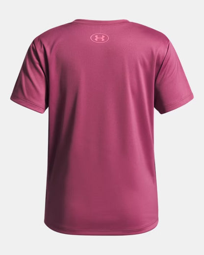 UA Girls' UA Tech Varsity Graphic Short Sleeve Fuchsia Dusk - 7 à 14 ans