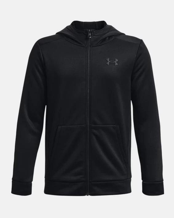 Boys' Armour Fleece® Full-Zip- Noir - 7 à 14 ans