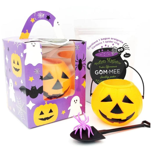 NOUVEAU HALLOWEEN BOITE SURPRISE VIOLET BAIN DES PETITS SORCIERS 100G