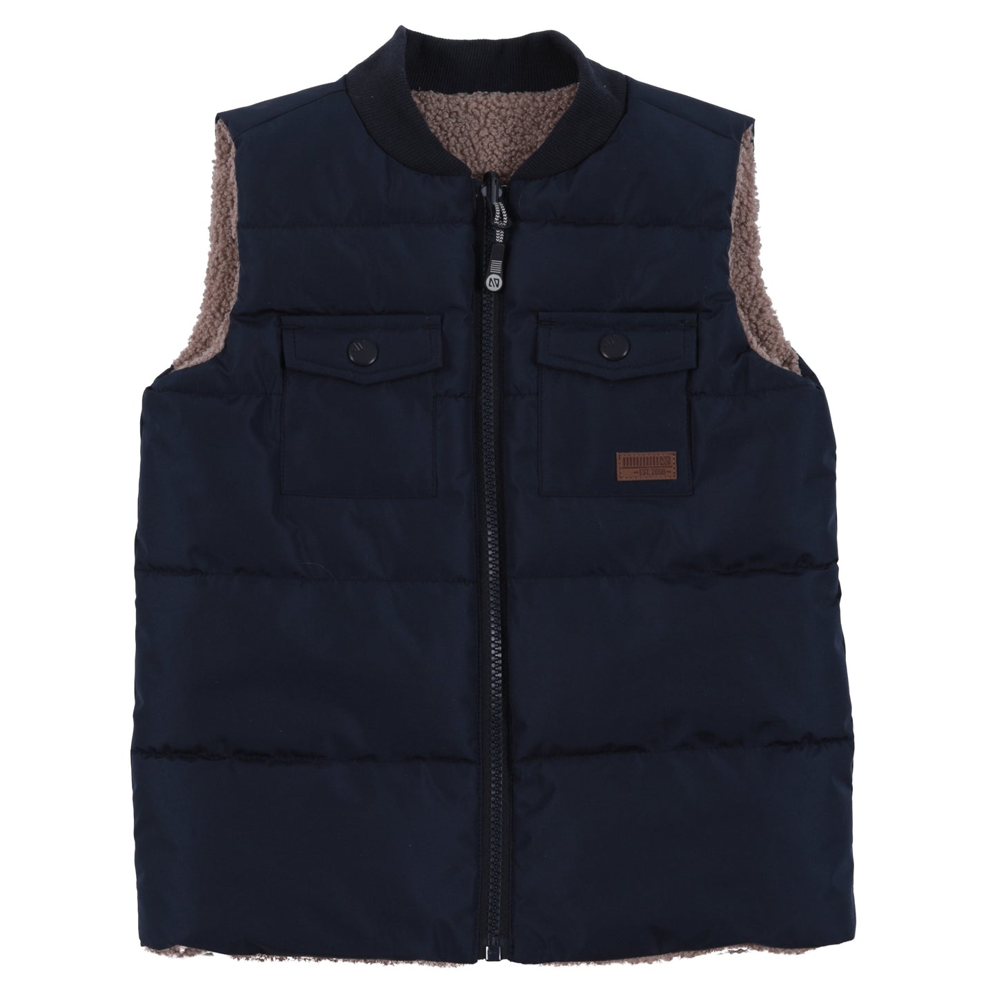Veste matelassé réversible sans manches - F2607-02 - Marine - 2 à 10 ans