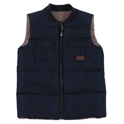 Veste matelassé réversible sans manches - F2607-02 - Marine - 2 à 10 ans