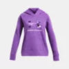 Girls' UA Rival Fleece Big Logo Print Fill Hoodie - Pourpre - 7 à 14 ans