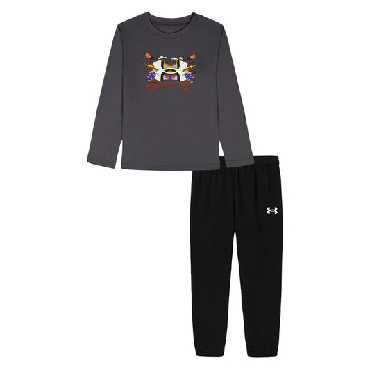 Ensemble t-shirt à manches longues et pantalon - Gris/Noir - 4 à 7 ans
