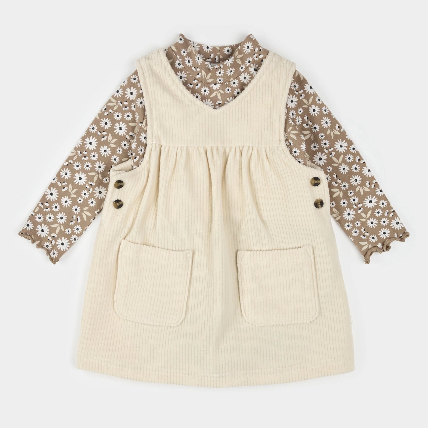 Ensemble 2 pièces jumper et chandail - Crème - 3 à 24 mois