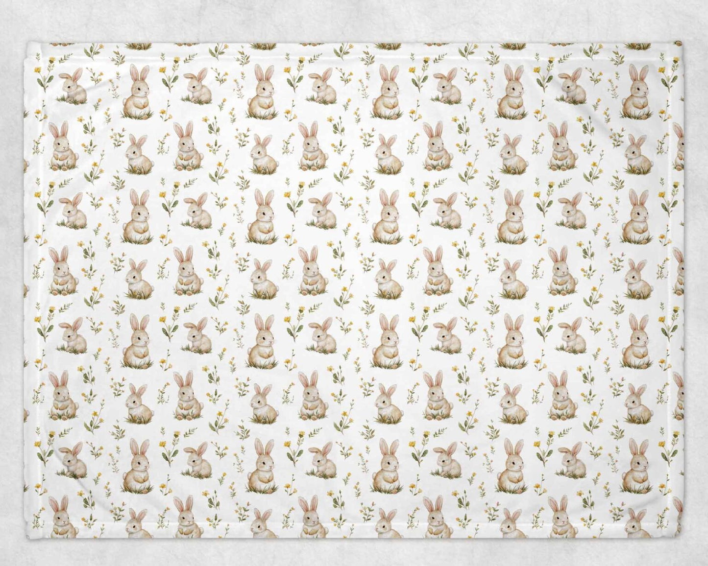 COUVERTE EN MINKY - Lapin et verdure