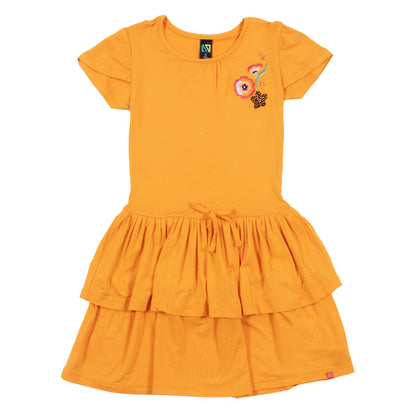 Robe en viscose mangue - Pique-nique au soleil - S2404-08 - 2 à 10 ans