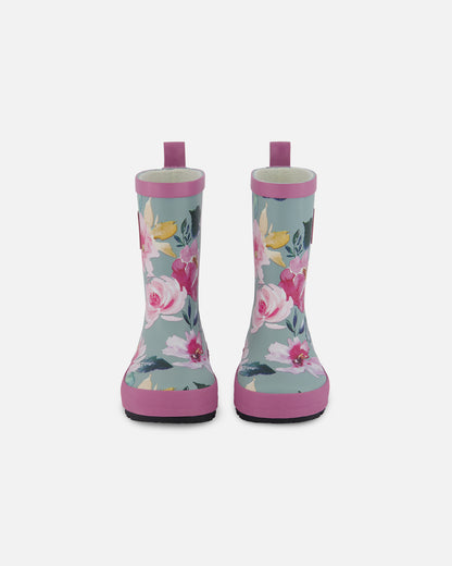 Bottes de pluie F30WB10-003 - Roses aquarelle- 4E à 2J