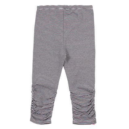 Legging 3/4 rayé noir/blanc - Pique-nique au soleil- S2404-16 - 2 à 10 ans