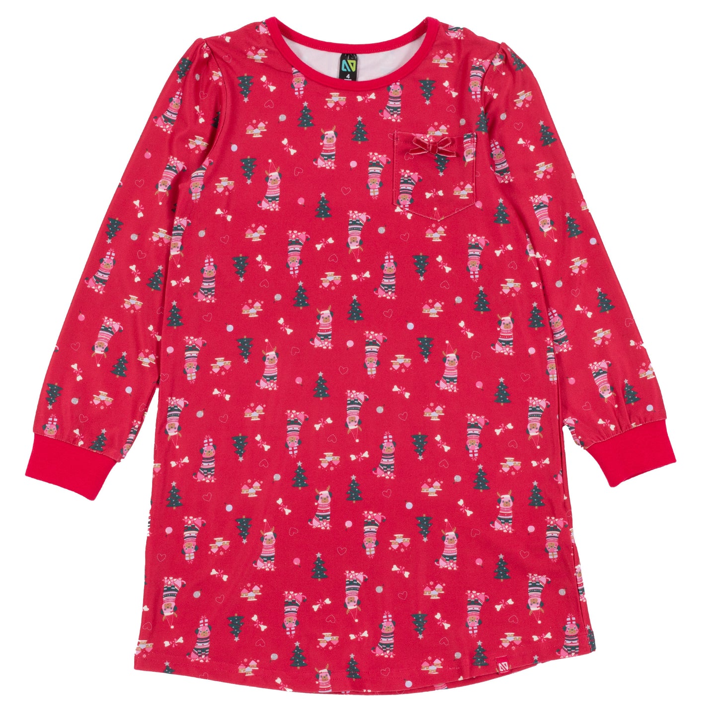 Robe de nuit  Collection des Fêtes - Chiens - F24P84 - 2 à 14 ans