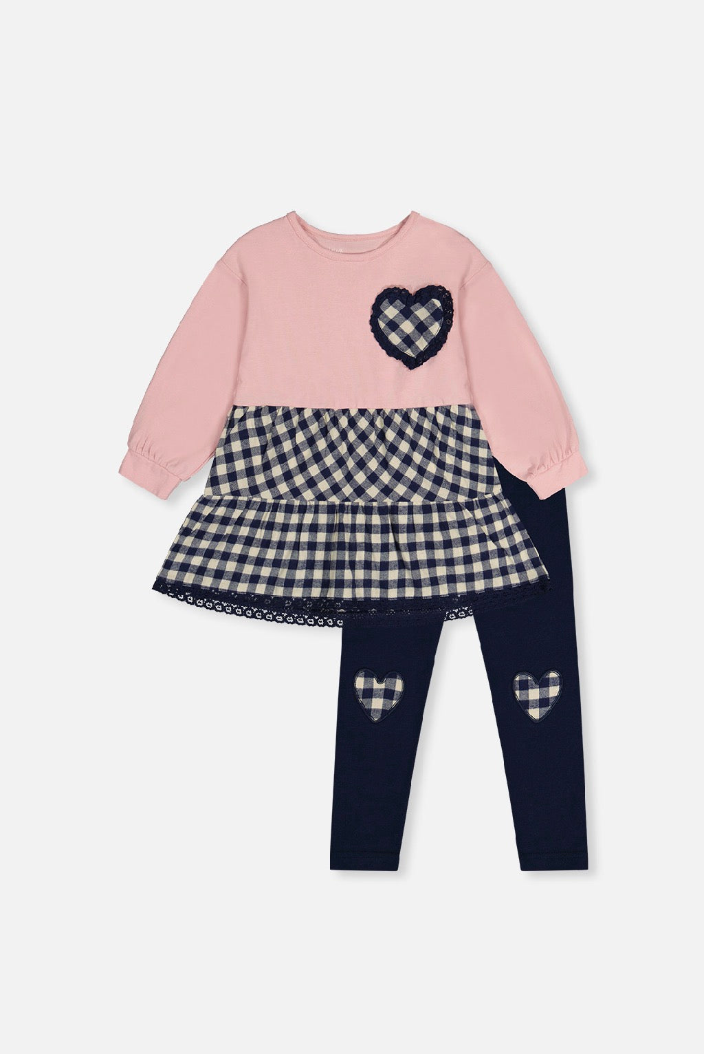 Ensemble tunique et legging - J20F10-06220B - Cœurs douillets - 2 à 8 ans