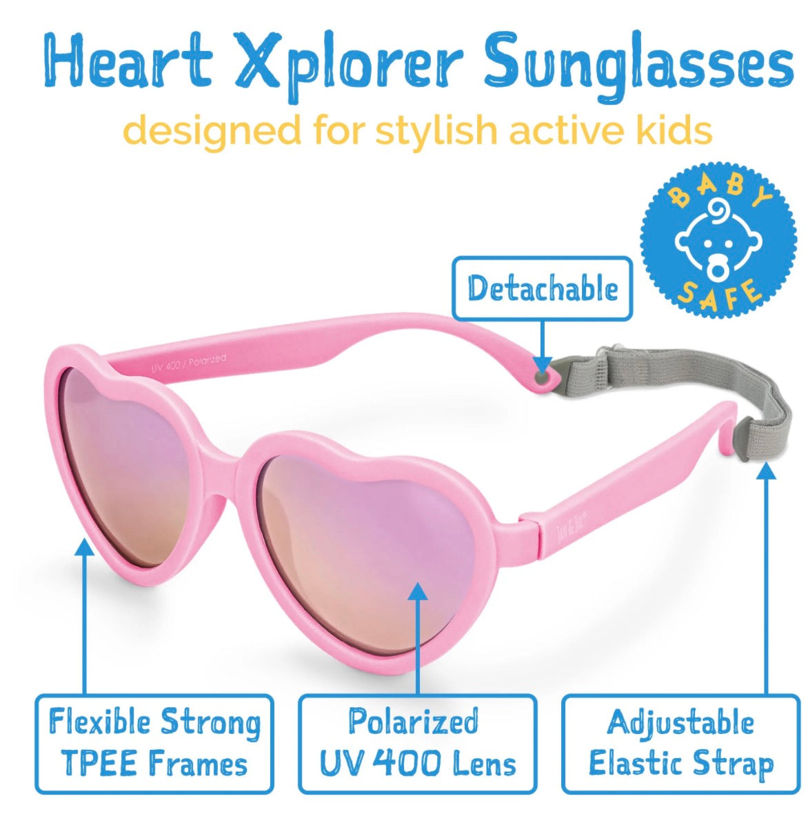 Lunettes de soleil - Cœur - Rose Pêche