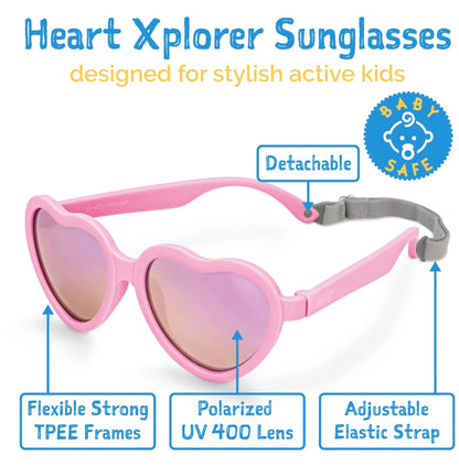 Lunettes de soleil - Cœur - Rose Pêche