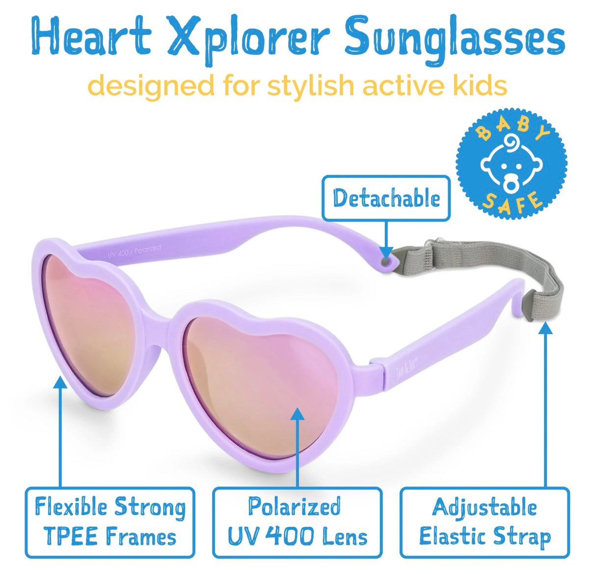 Lunettes de soleil - Cœur - Lavande