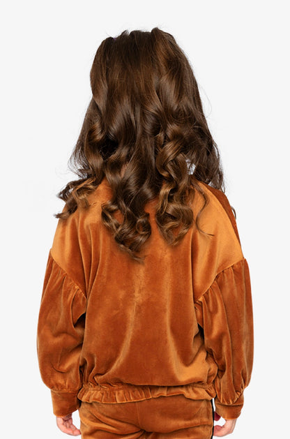 Chandail bi-matière - J20H71-09100B - Caramel noir - 2 à 10 ans