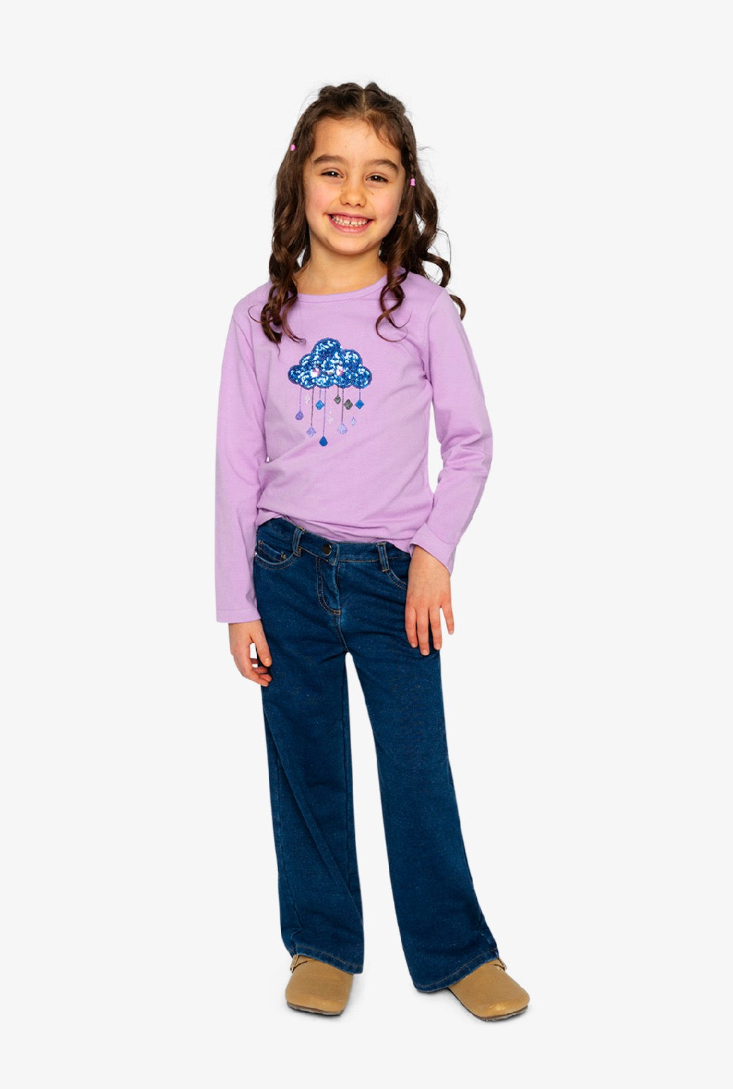 Jeans jambes larges - J20YG23-01230 - Les essentiels filles - 2 à 10 ans