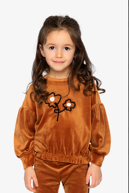 Chandail bi-matière - J20H71-09100B - Caramel noir - 2 à 10 ans