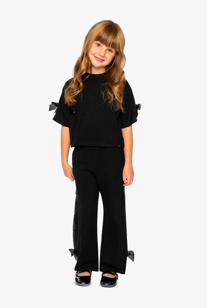 Pantalon jambes larges - J20H20-09990 - Caramel noir - 2 à 10 ans