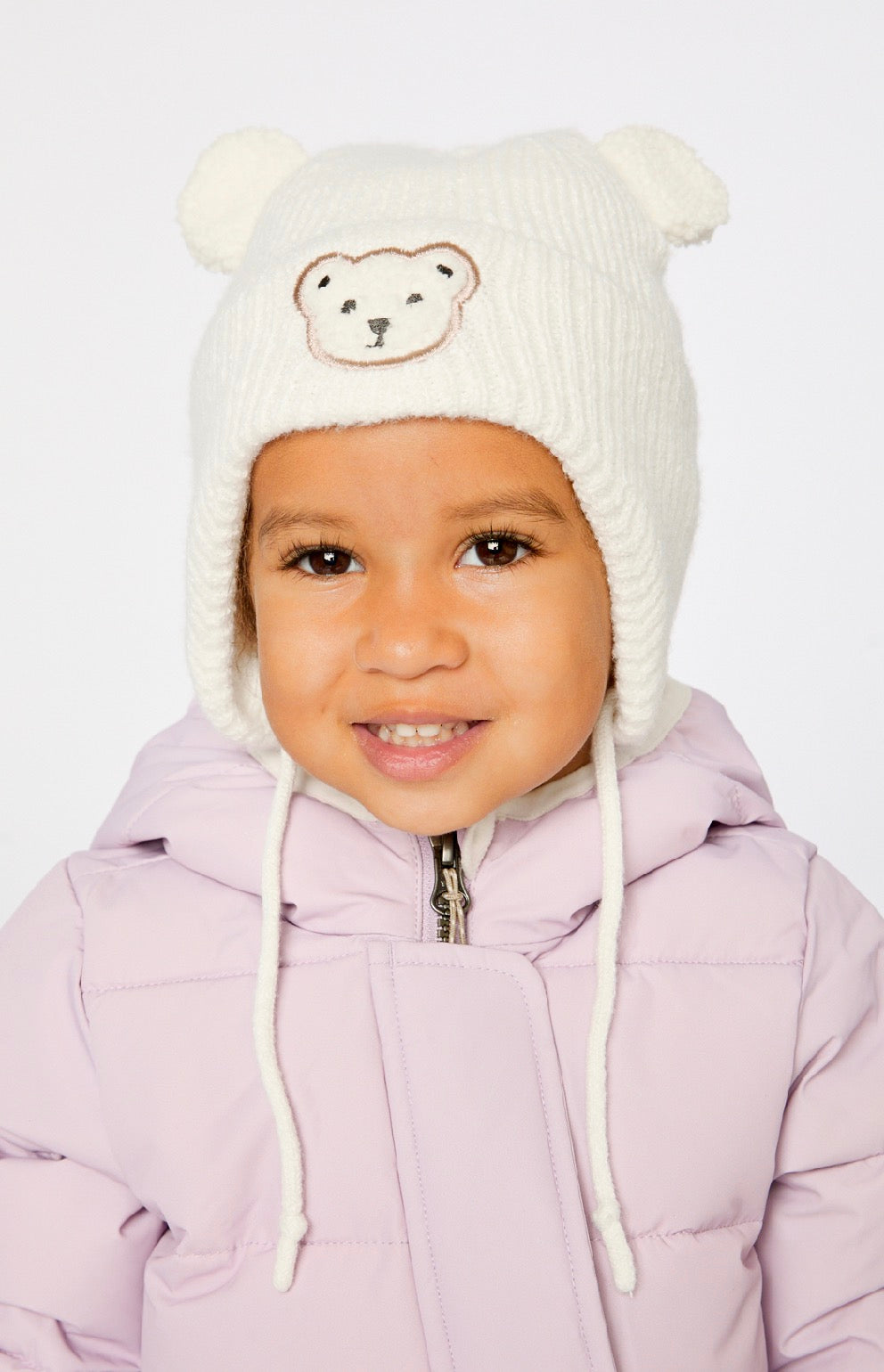 Tuque d’hiver en tricot avec oreilles J10ZA03-01880 - 3 mois à 3 ans