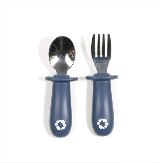Duo cuillère et fourchette d’apprentissage - Bleuet