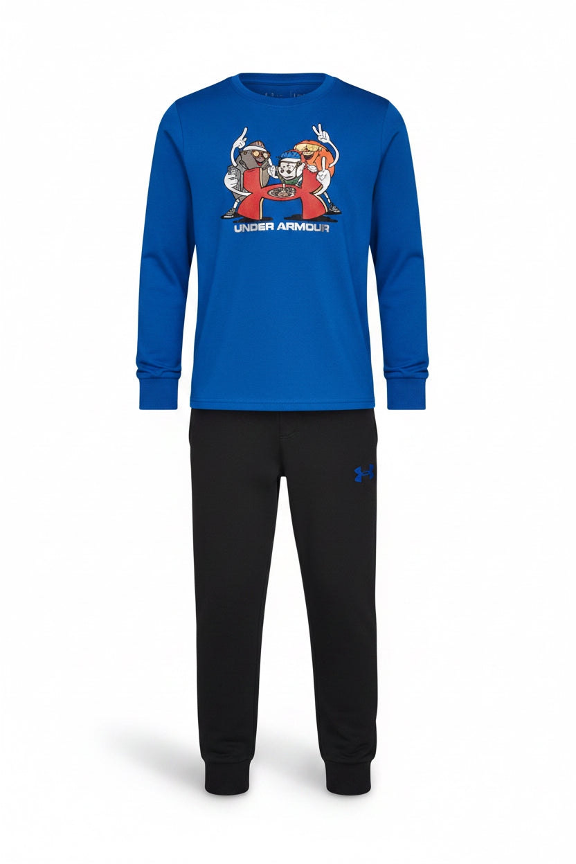 Ensemble t-shirt à manches longues et Jogger -TEAM ROYAL BLACK - 4 à 7 ans