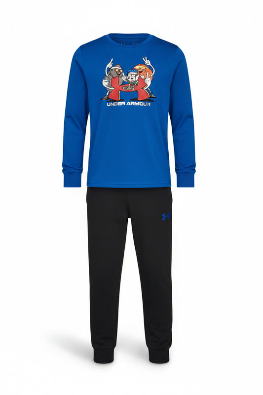 Ensemble t-shirt à manches longues et Jogger -TEAM ROYAL BLACK - 4 à 7 ans