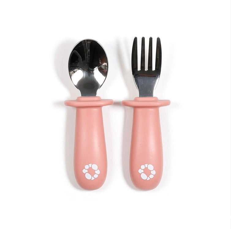 Duo cuillère et fourchette d’apprentissage - Blush