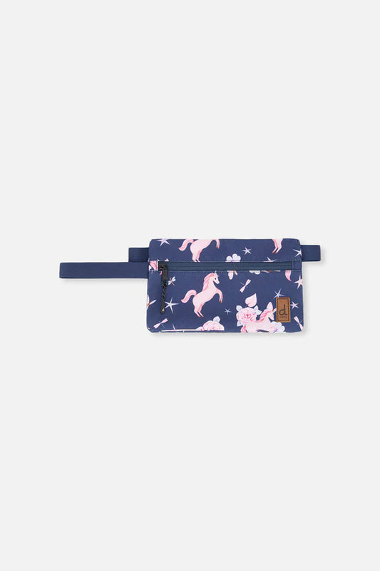 Trousse à crayon bleu marine imprimé licornes - J20ZEC_2J083