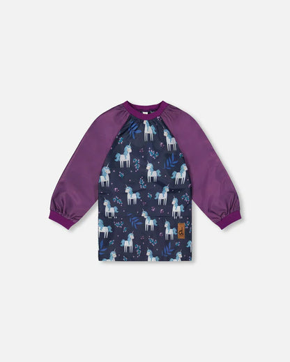 Tablier bleu et violet imprimé licornes - J20ZTA_2J085