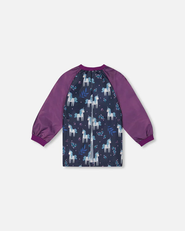 Tablier bleu et violet imprimé licornes - J20ZTA_2J085