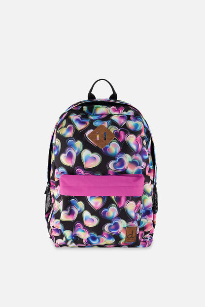 Sac à dos noir imprimé cœurs pour enfant - J20ZSD_2J028