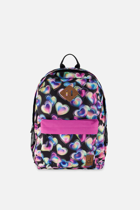 Sac à dos noir imprimé cœurs pour enfant - J20ZSD_2J028