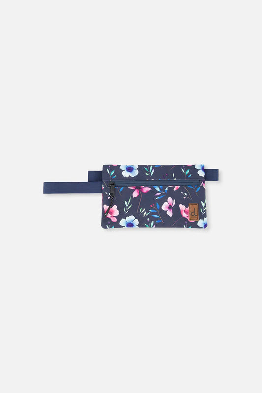 Trousse à crayon bleu imprimé fleurs - J20ZEC_2J023