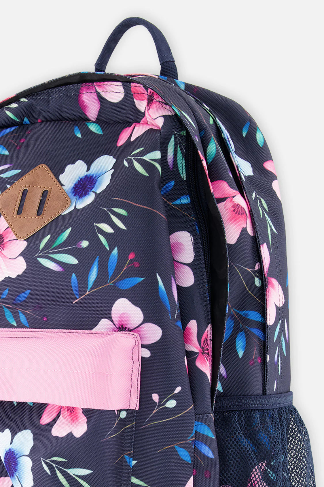Sac à dos bleu imprimé fleurs pour enfant - J20ZSD_2J023