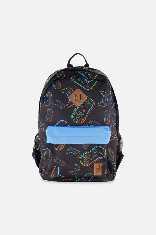 Sac à dos noir imprimé manettes pour enfant - J20ZSD_2J090