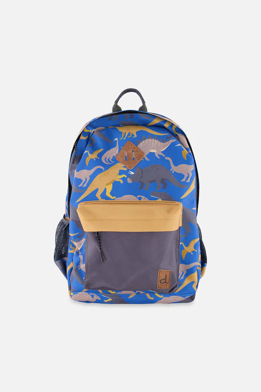 Sac à dos bleu imprimé dinosaures pour enfant- J20ZSD_2J091