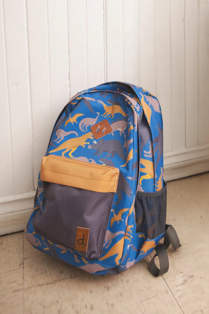 Sac à dos bleu imprimé dinosaures pour enfant- J20ZSD_2J091