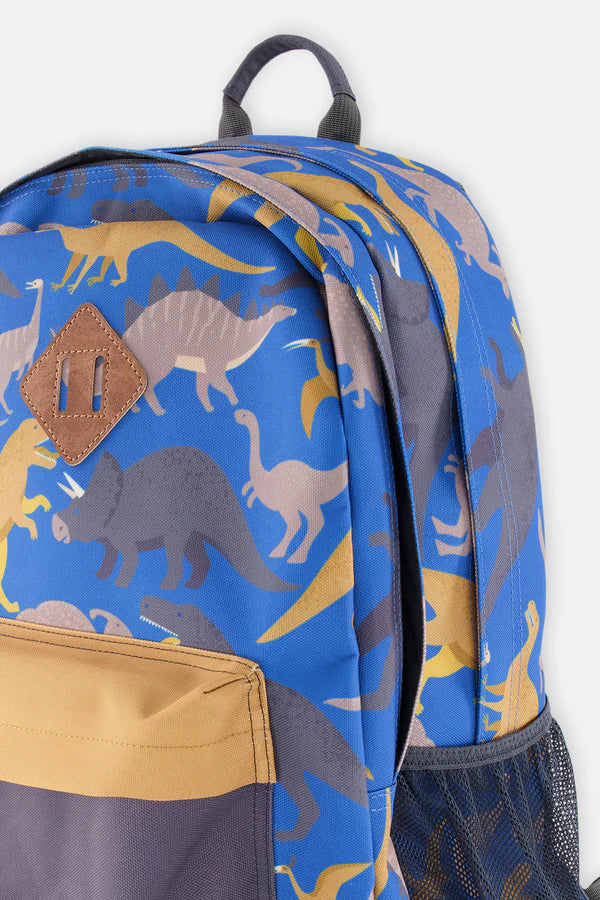 Sac à dos bleu imprimé dinosaures pour enfant- J20ZSD_2J091