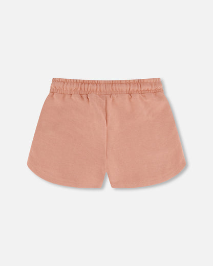 Short rose pêche en coton français - F30H27-810 - 3 à 12 ans