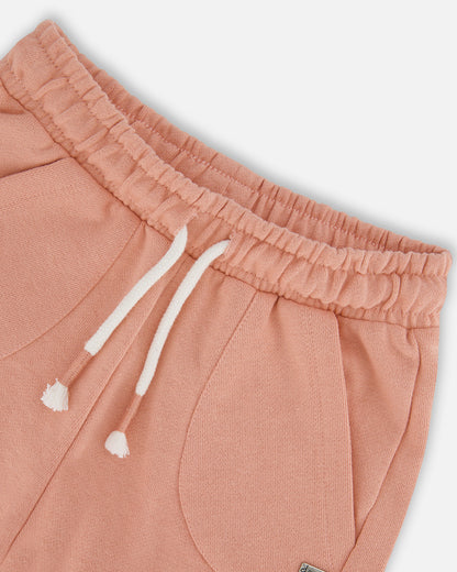 Short rose pêche en coton français - F30H27-810 - 3 à 12 ans