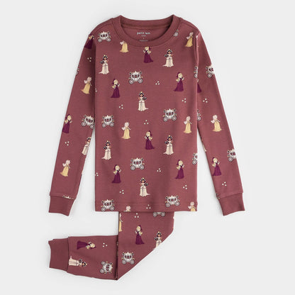 Ensemble pyjamas merlot à imprimé de princesses - 2 à 10 ans