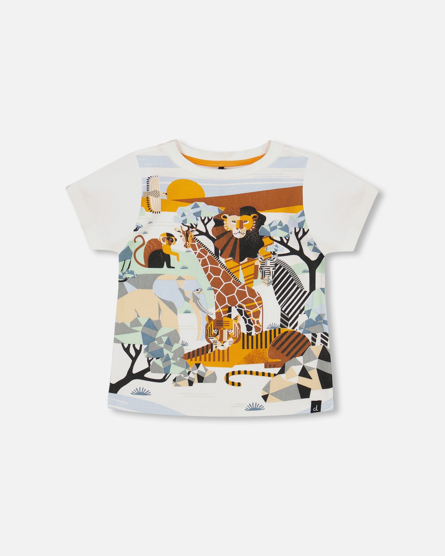 T-shirt avec imprimé graphique blanc cassé en coton biologique - F30T70-101 - 2 à 8 ans