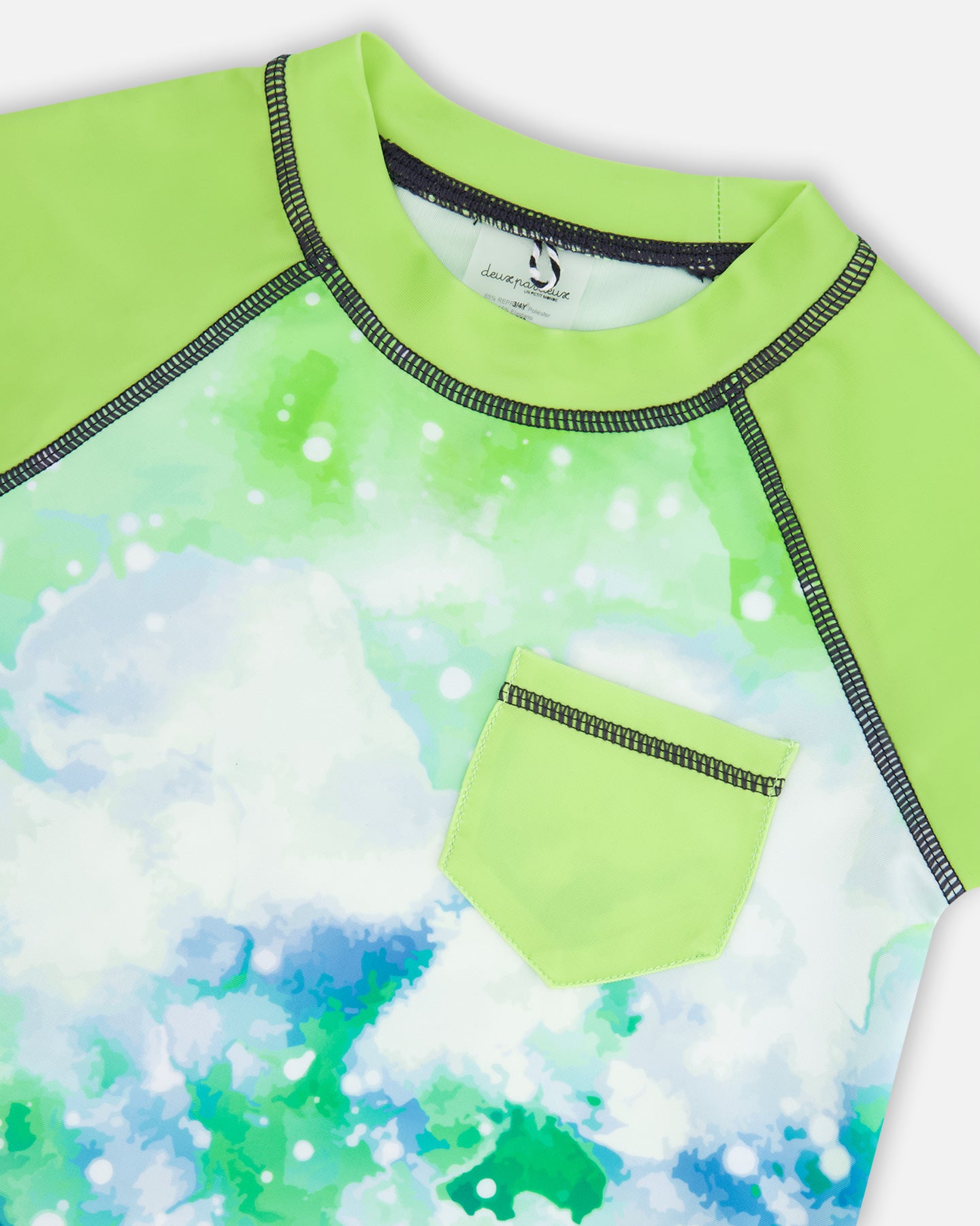 Rashguard à manches courtes lueur verte - F30NB10-344 -  2 à 8 ans