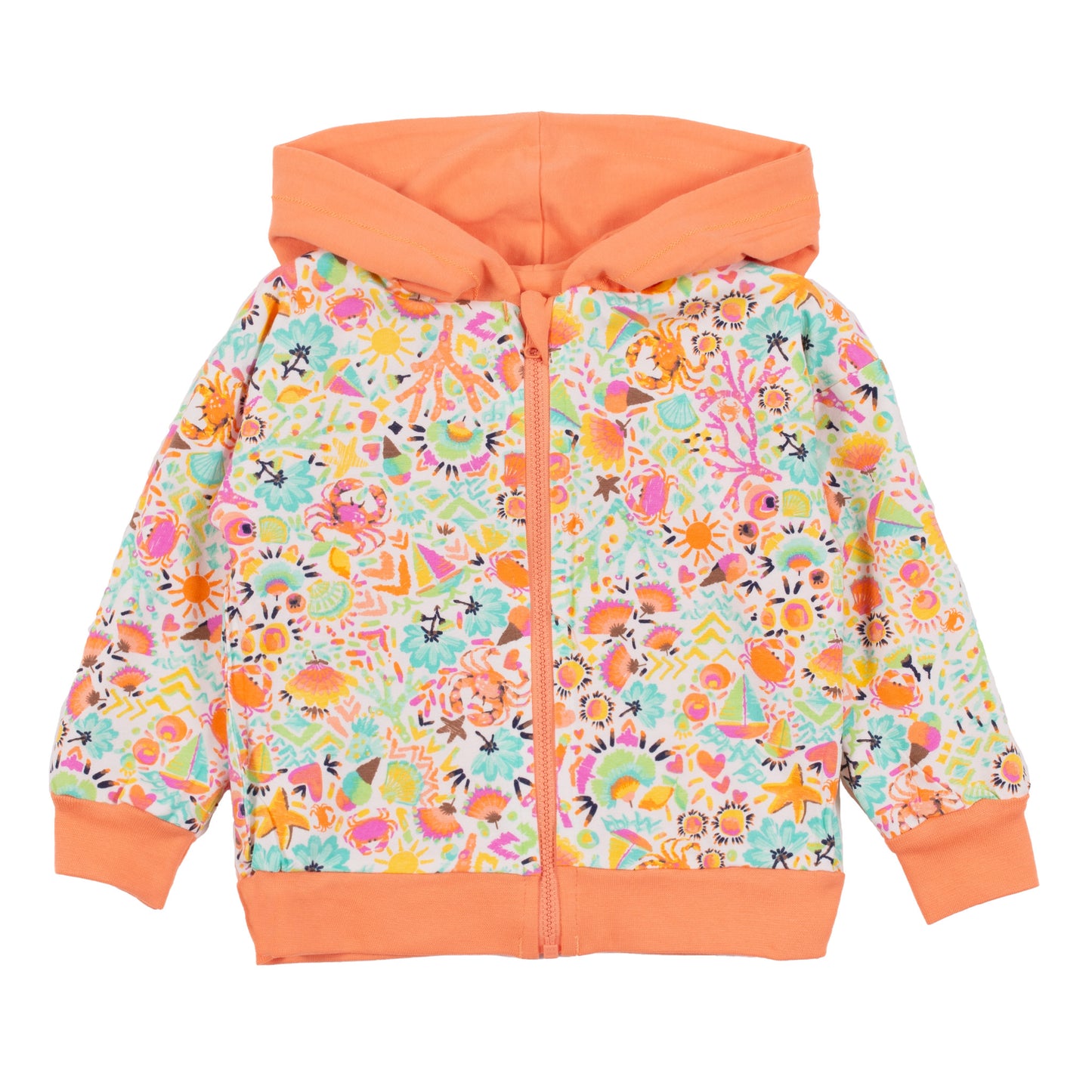 Veste à capuchon reversible - Petite pomme d’amour/Maman, Les petits bateaux - S2454-13 - 6 à 24 mois